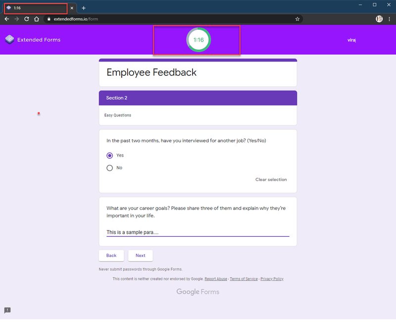 Extended Forms-Google Sample Example