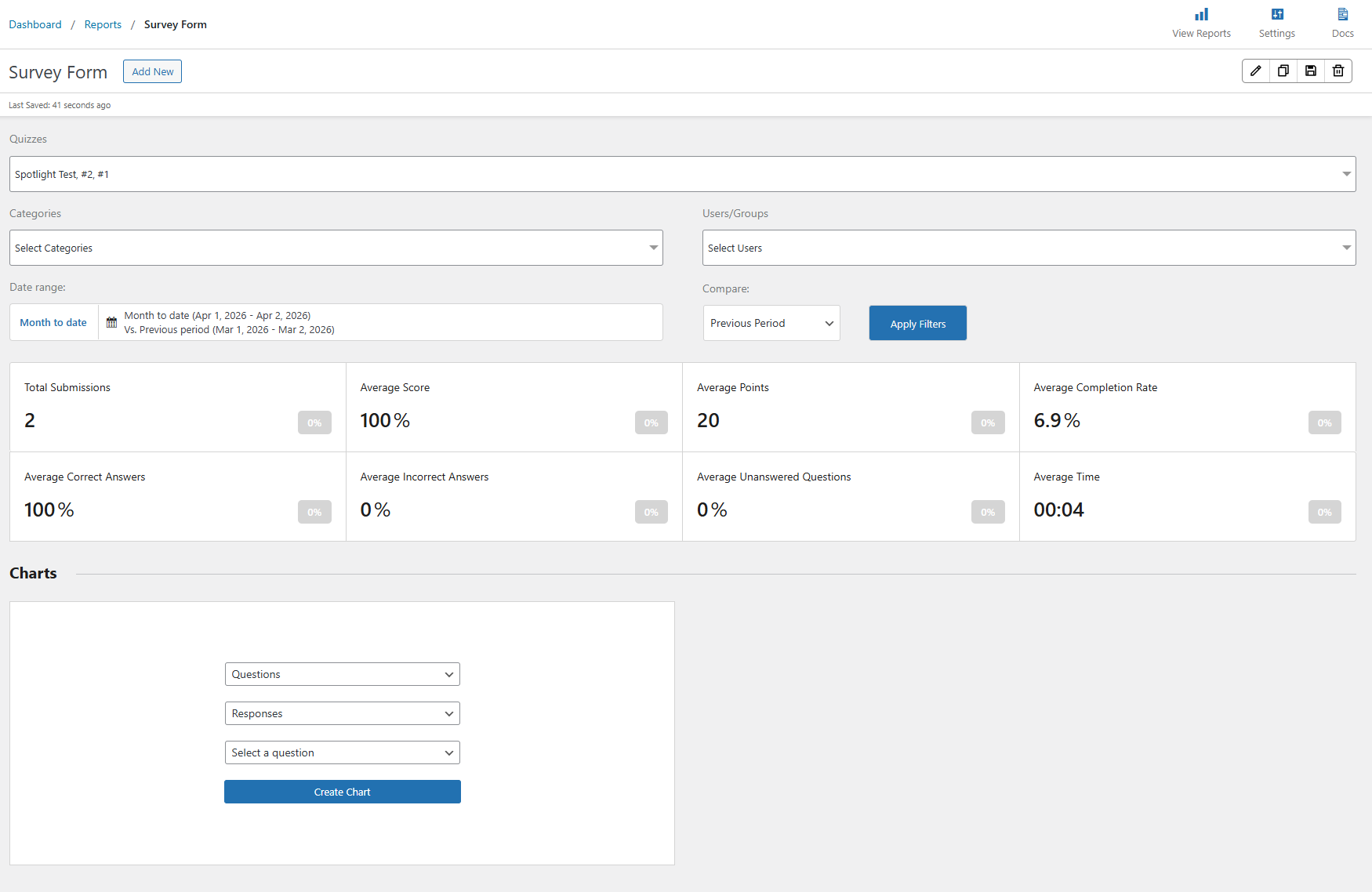 Reporting and Analysis custom reports