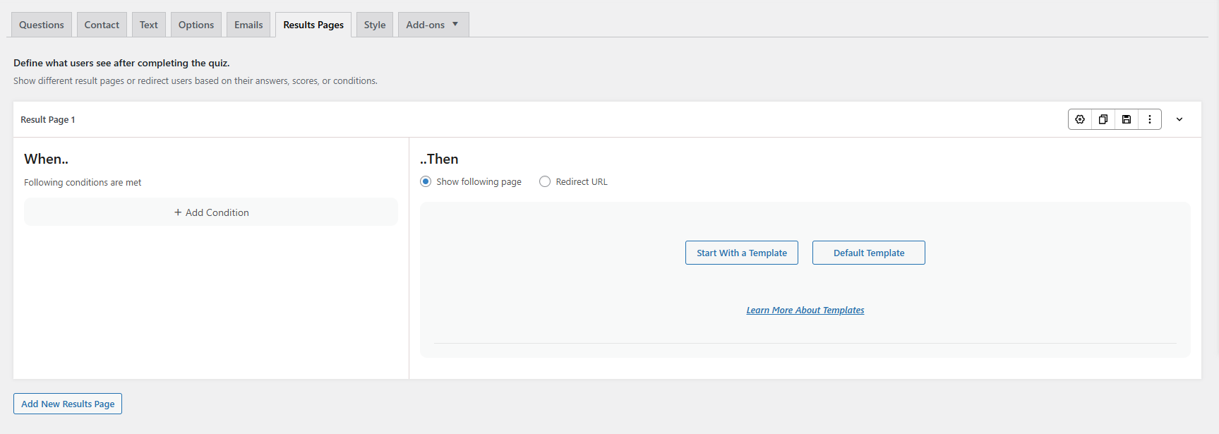 Quick Start Guide Set up Results Tab