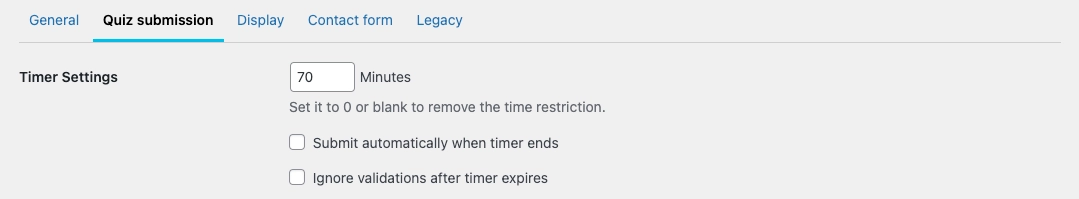 timer settings without advanced timer