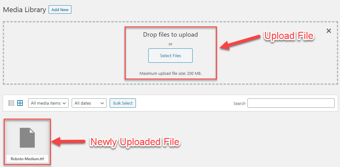 Upload Font File QSM Certificate Update