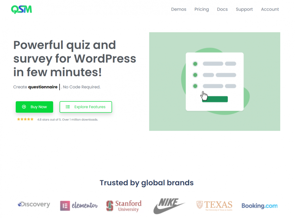 Best WordPress Questionnaire Plugin Quiz and Survey Master new