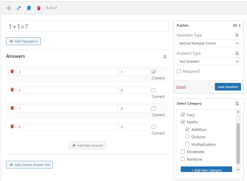 QSM Multiple Category Support - Multiple Category - QSM v7.3 and Above