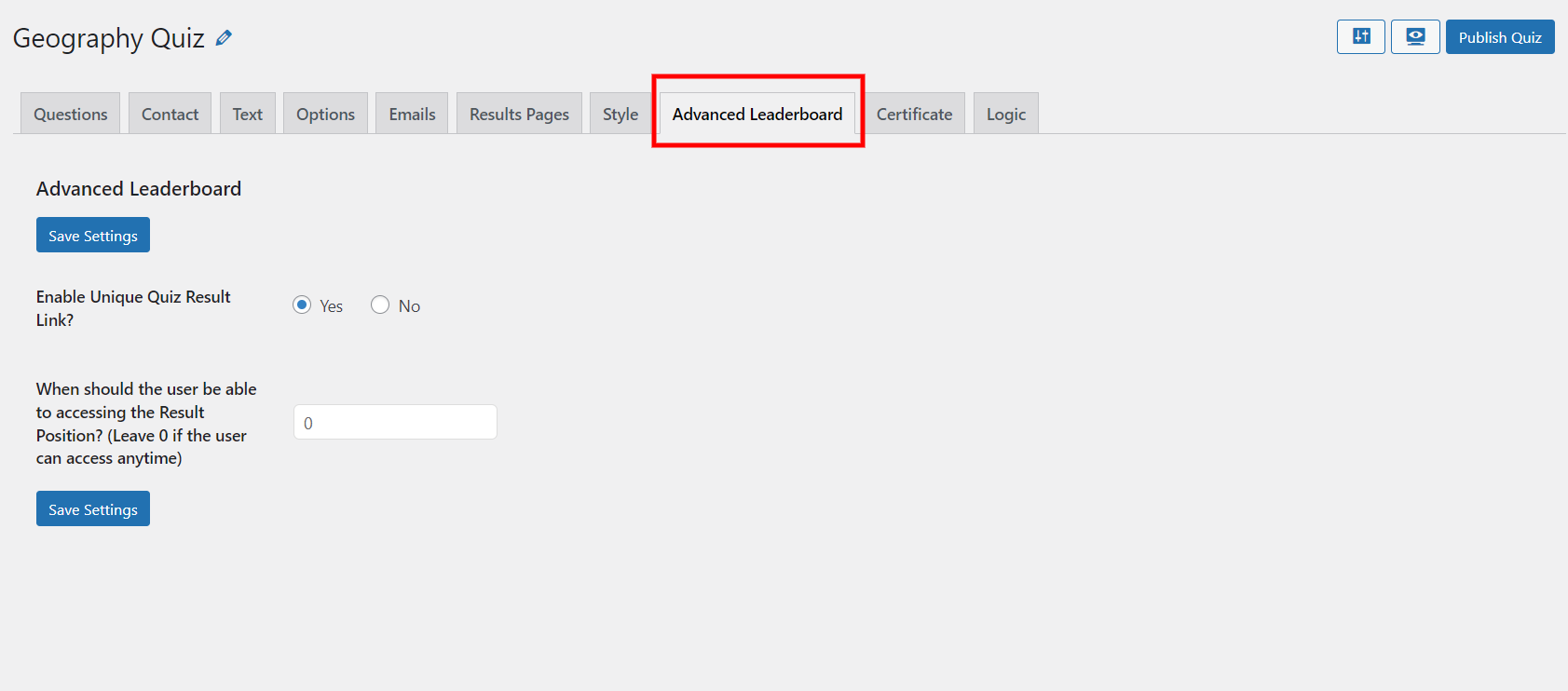 WordPress leaderboard plugin - advanced leaderboards
