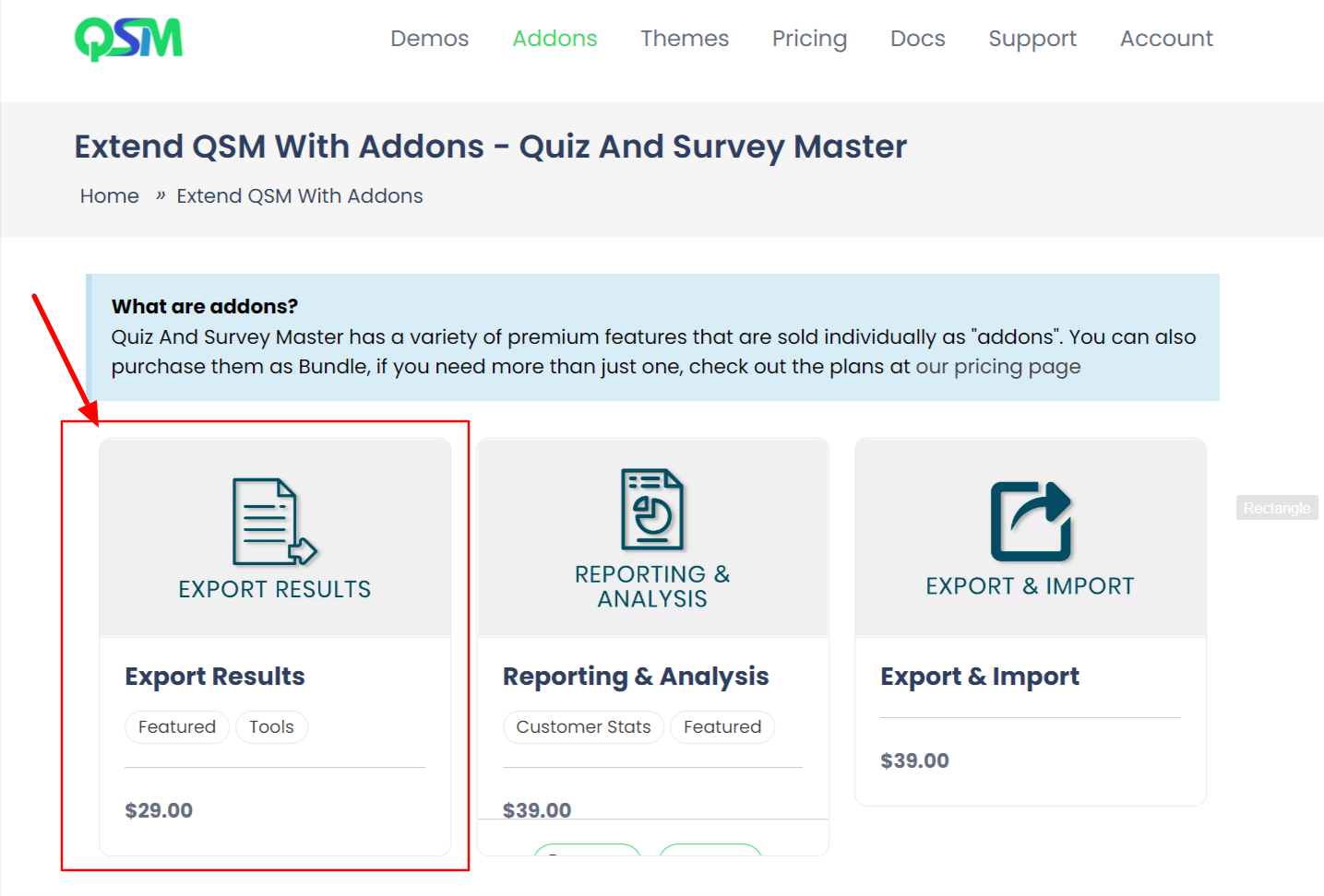 How to use export results Addon?