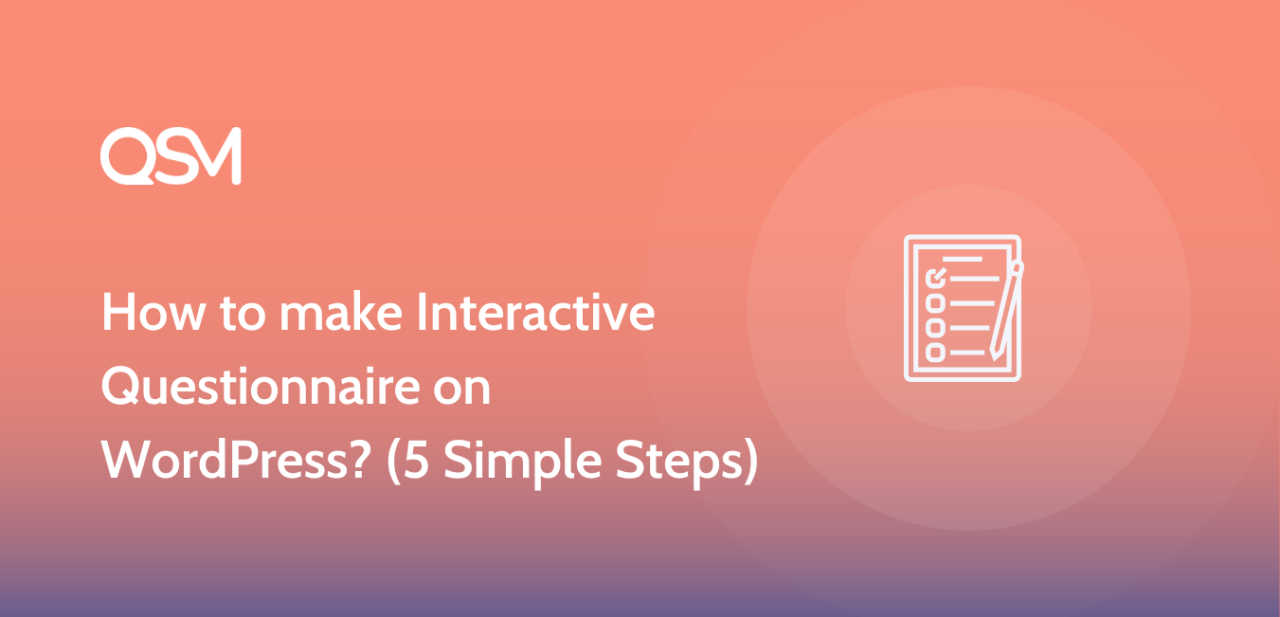 How to make Interactive Questionnaire on WordPress 5 Simple Steps