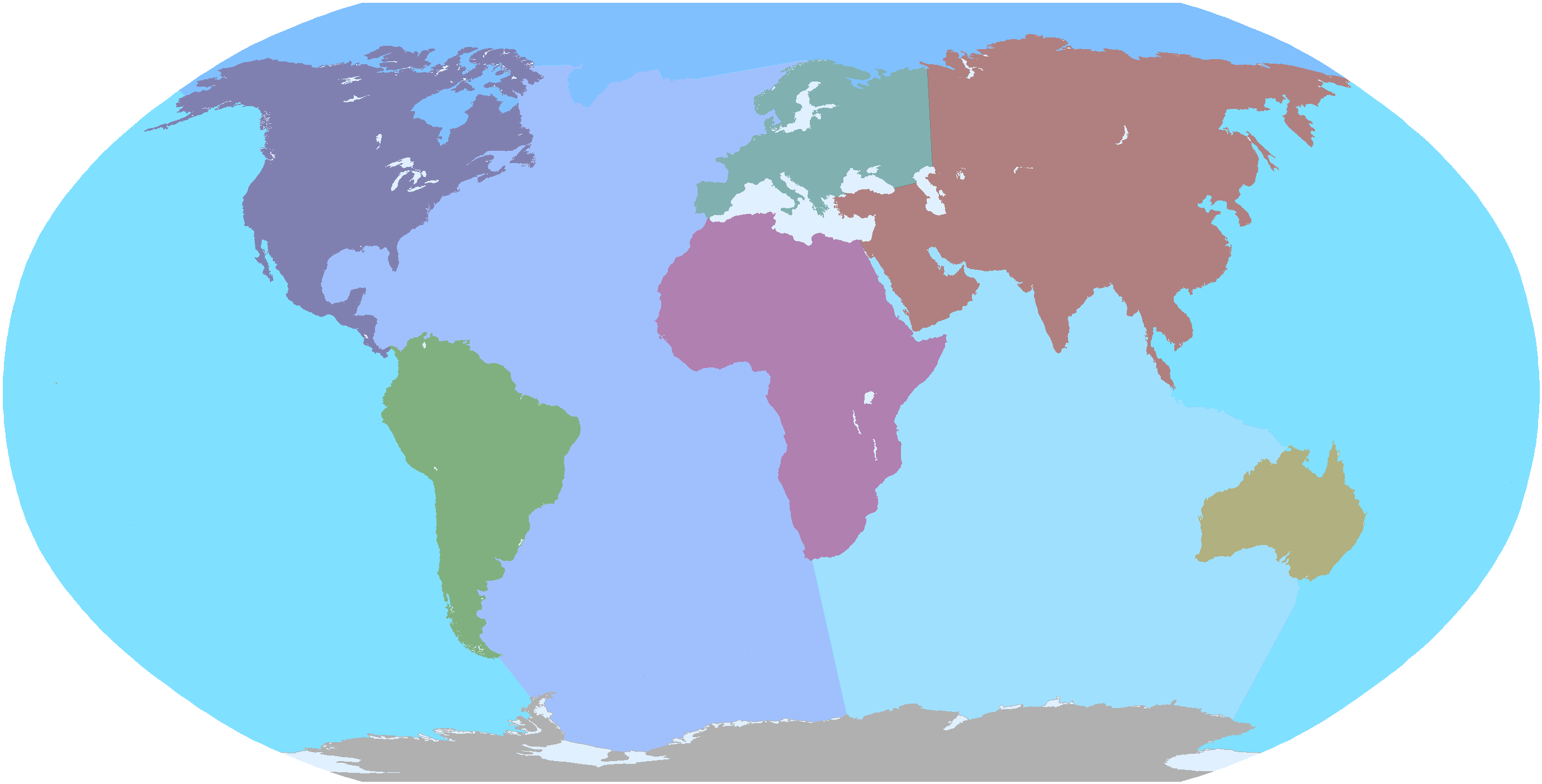 Oceans and continents coarse