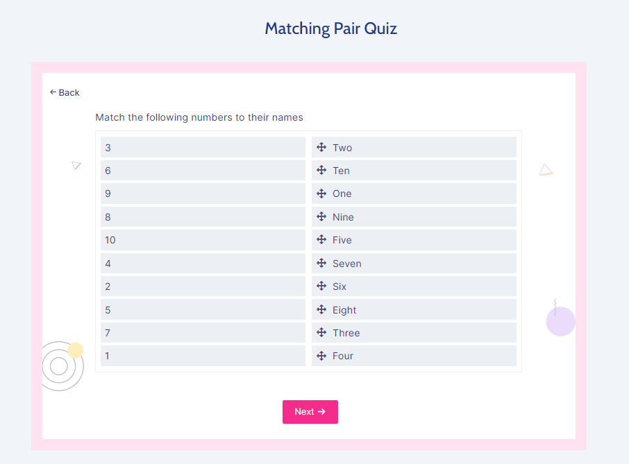 Types of Quizzes: #7 Matching Pair Quiz
