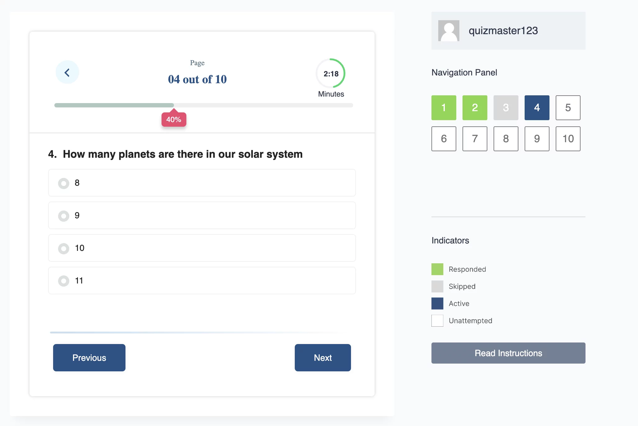 Quiz Navigator Demo