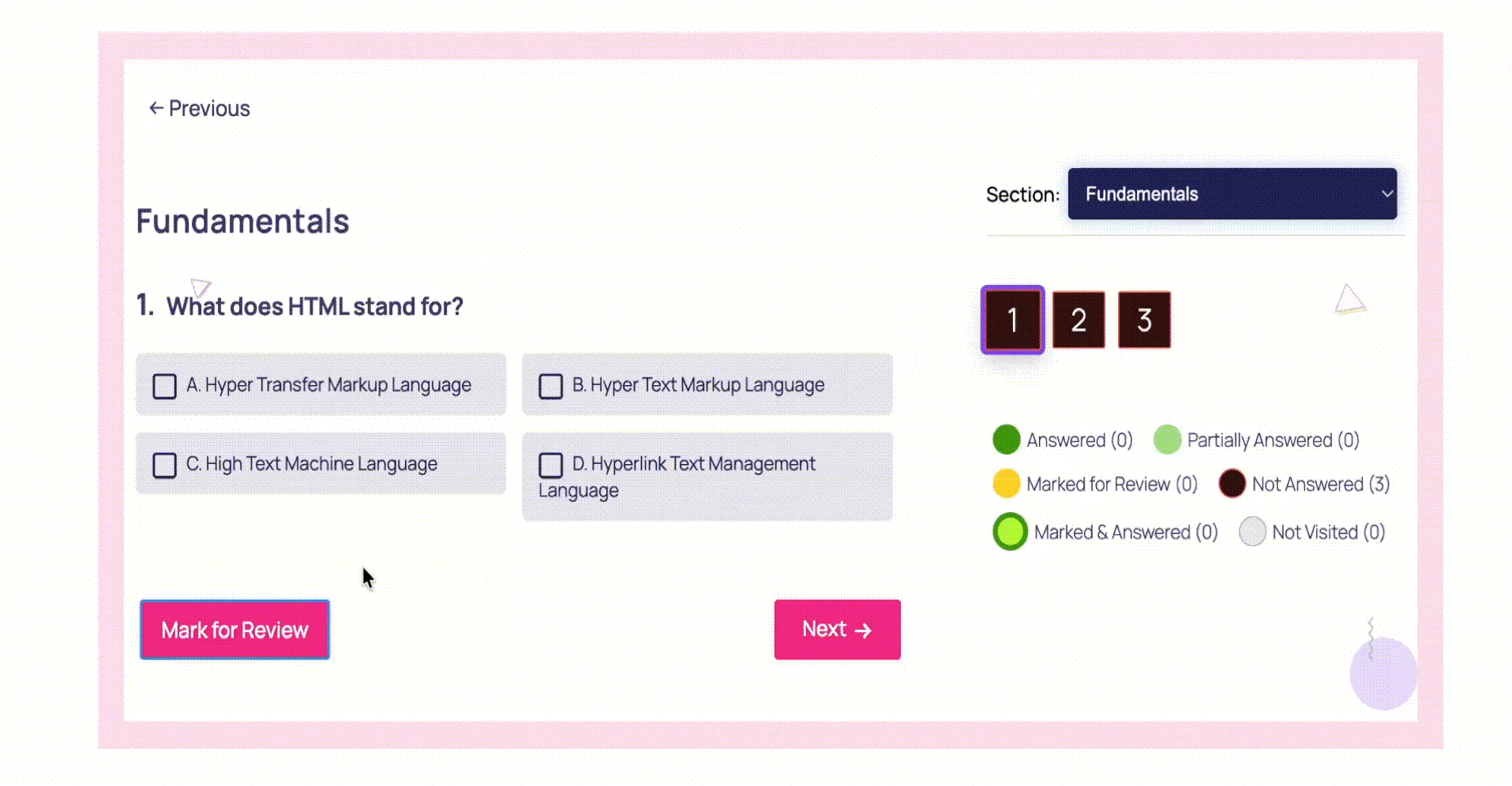 Quiz Navigator Navigation in practical preview