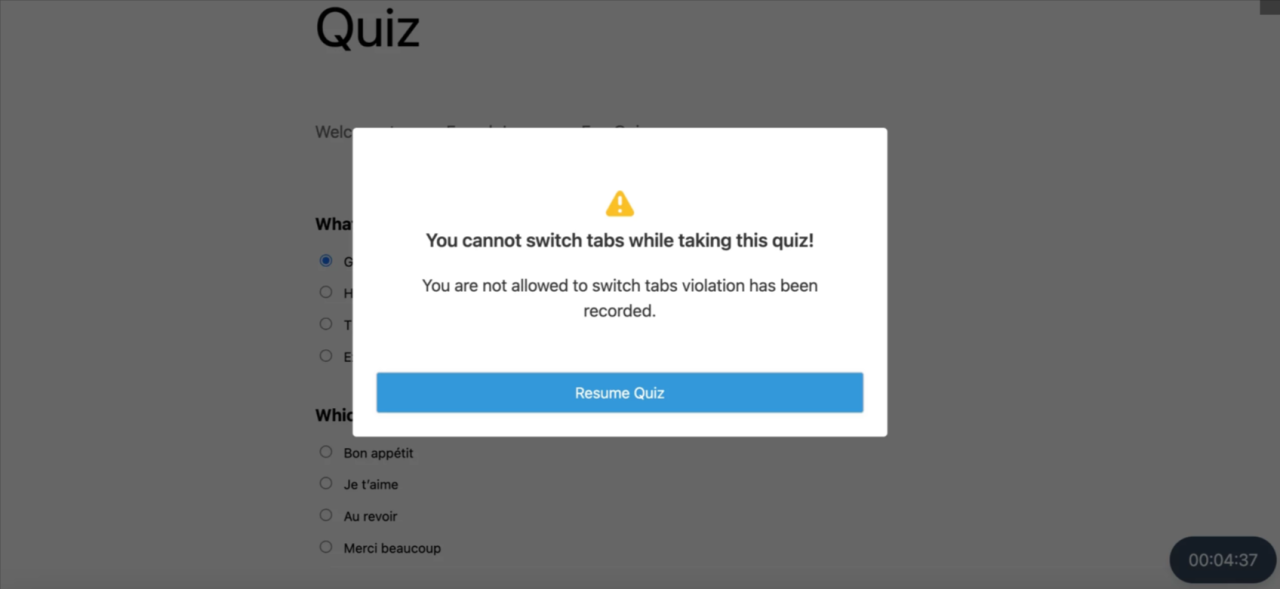 Switch Tab - Ensuring Exam Security with Online Quiz Proctor