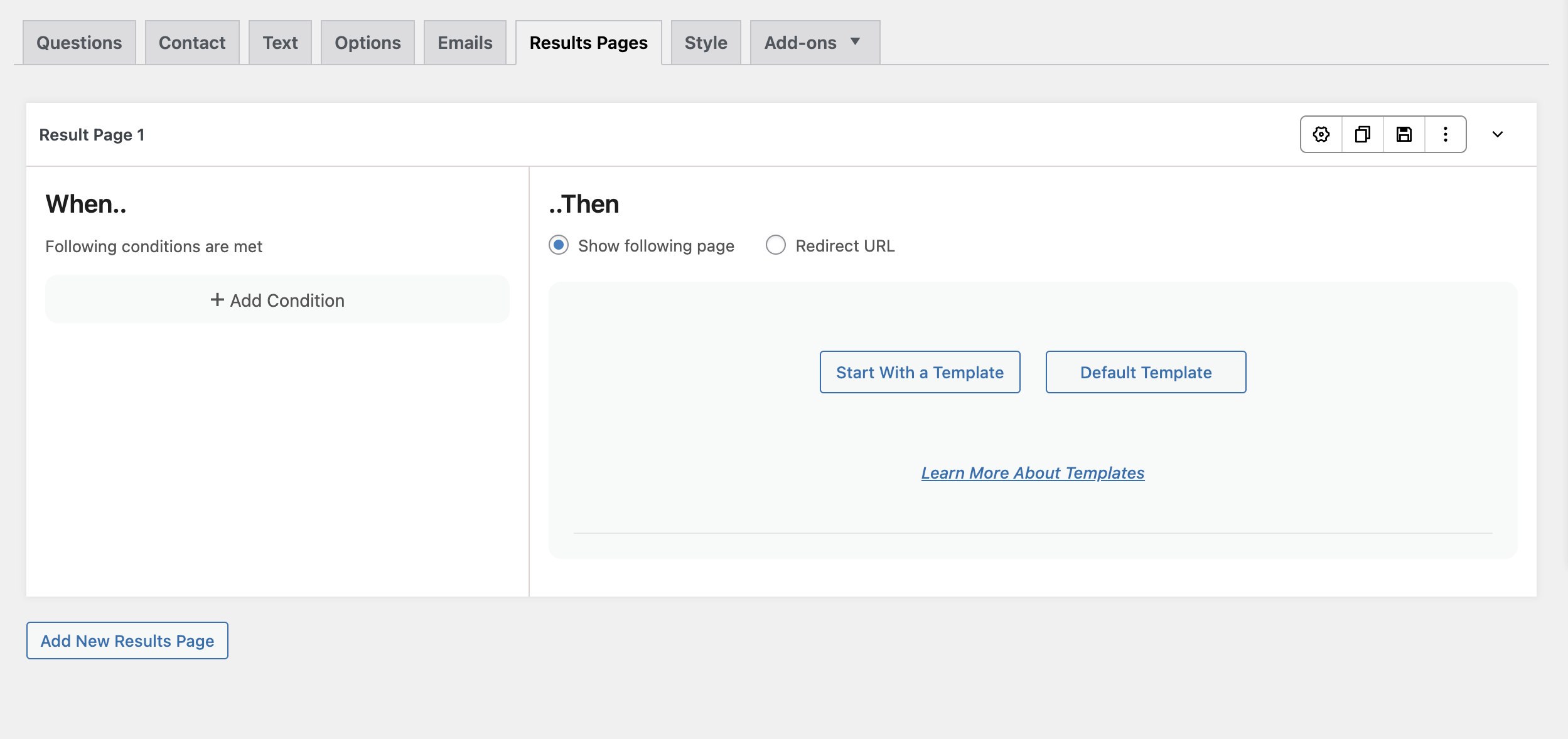 Customize Result page