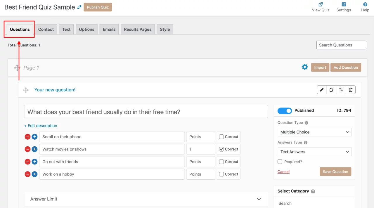 Make a Best Friend Quiz in WordPress in 5 Minutes (Step-by-Step) Best Friend Quiz in WordPress - Questions