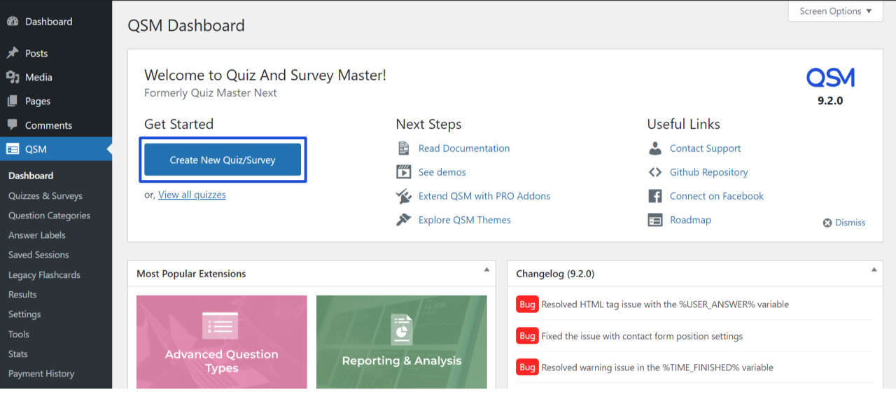 Dashboard ‹ Quiz and Survey Master Best WordPress Quiz Plugin — WordPress 10 09 2024 11 52 AM