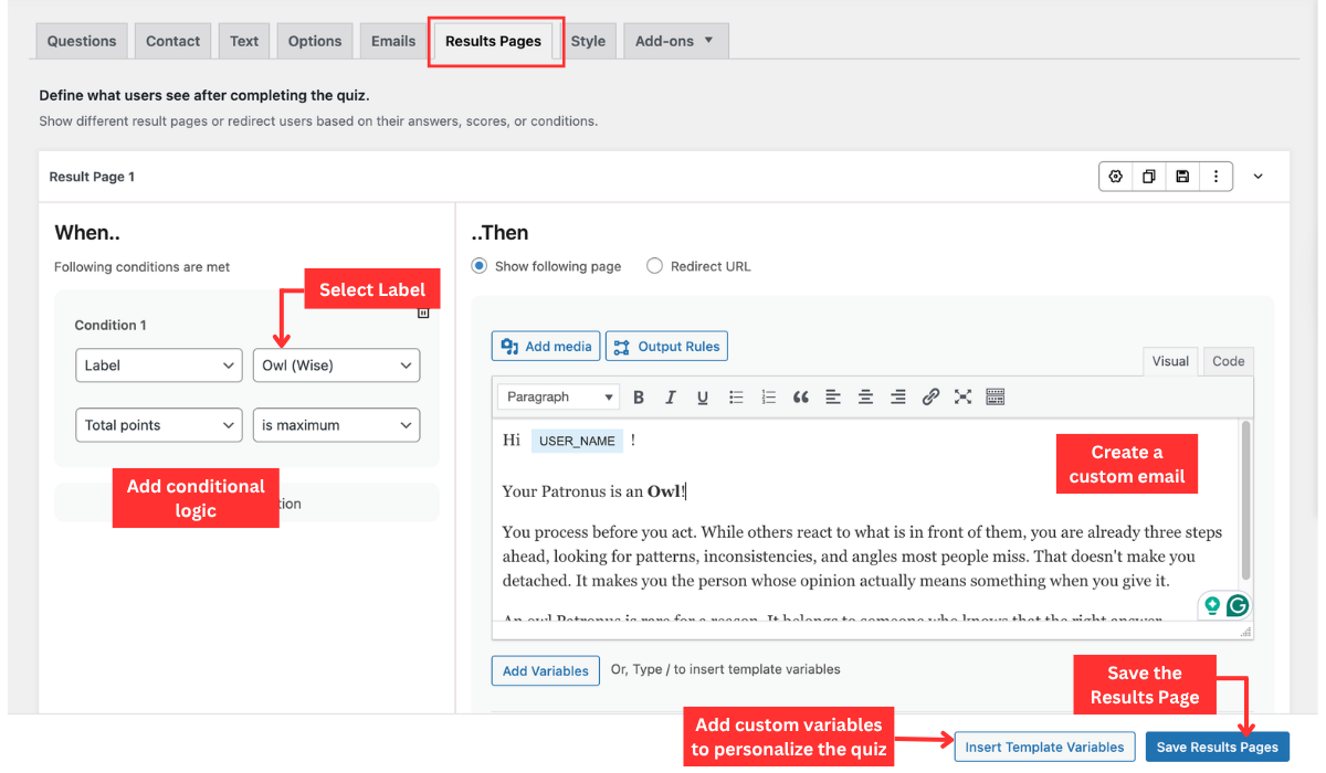 What Is My Patronus? Harry Potter Quiz in 4 Simple Steps Patronus quiz Set up the results page