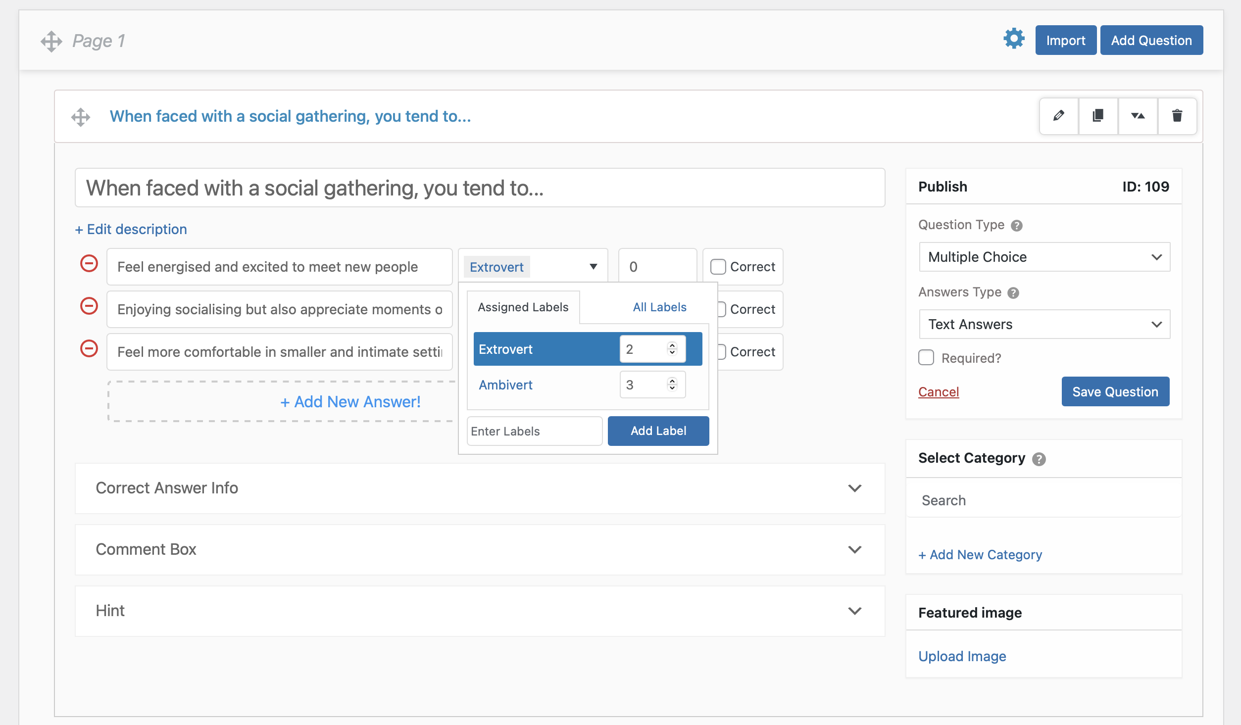 add separate label points