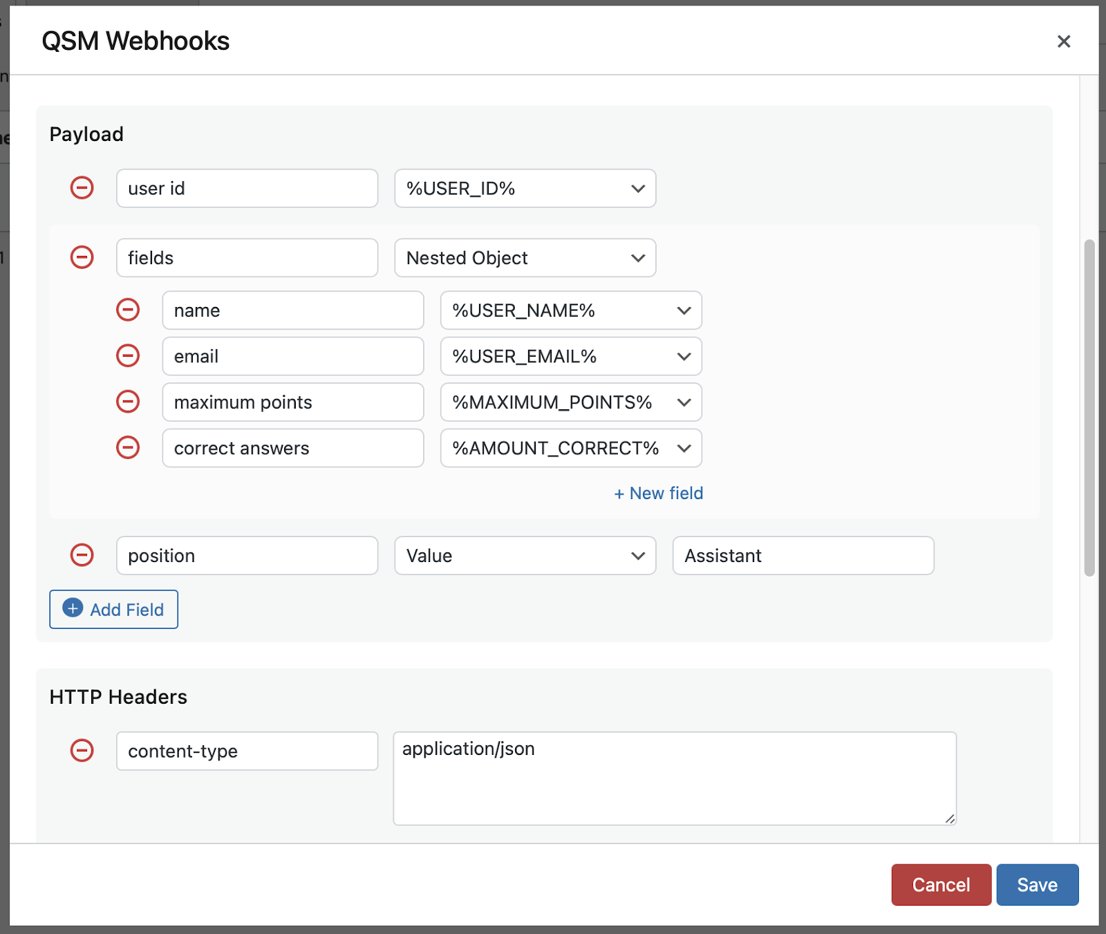 configure QSM webhook