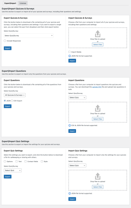 Export & Import Quiz / Survey - Documentation Quiz And Survey Master
