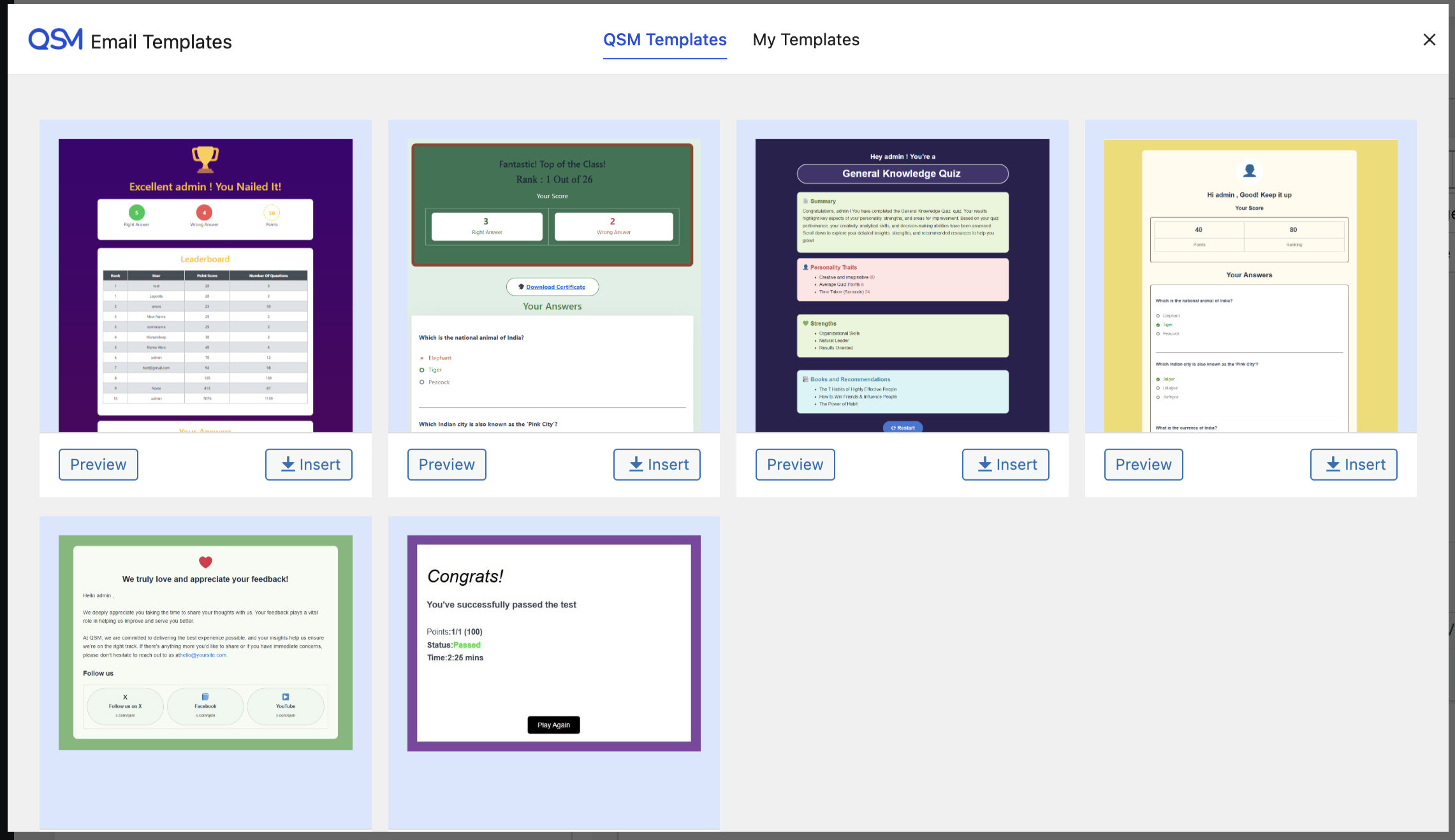 qsm template library