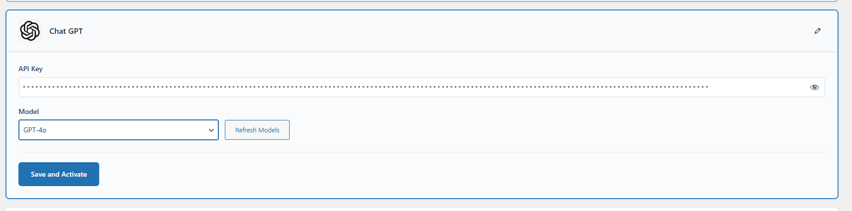 AI Integration Activate ChatGPT integration