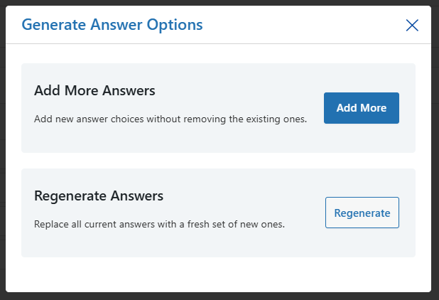 AI Integration regenerate answers or add more