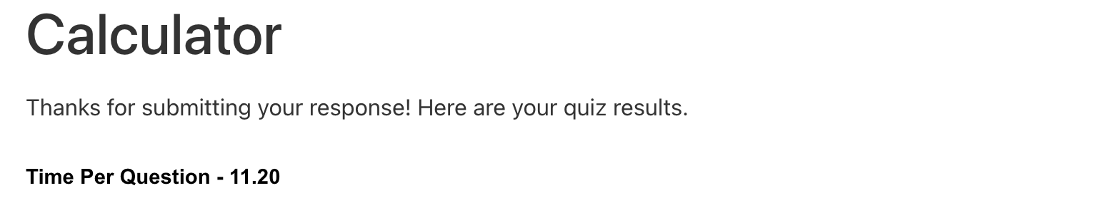 time per question calc