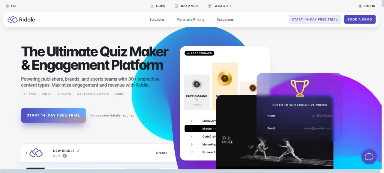 Quiz Builders for Content Marketing - Riddle