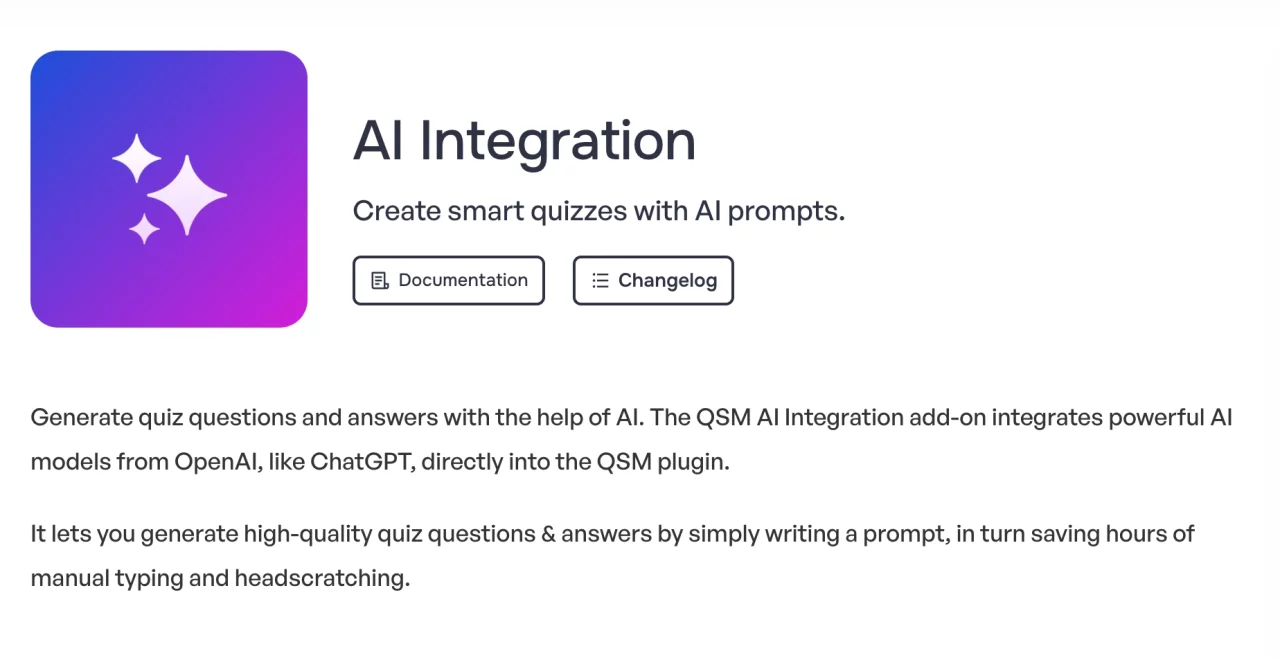 Create Quizzes with AI - AI integration