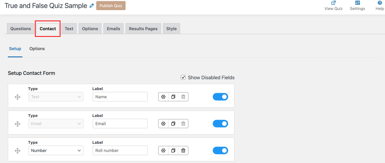How to Create a Free True or False Quiz in WordPress? (4 Easy Steps) True or False Quiz in WordPress - Contact