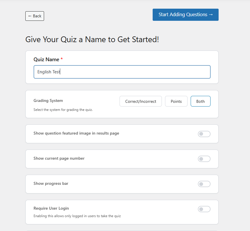 How to Create a Quiz in WordPress: 5 Easy Steps (No Coding) add-quiz-title