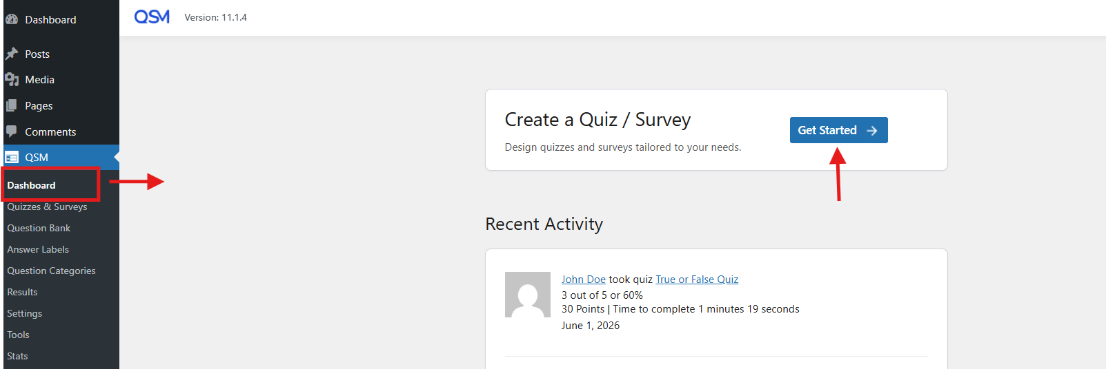 How to Create a Quiz in WordPress: 5 Easy Steps (No Coding) qsm-dashboard