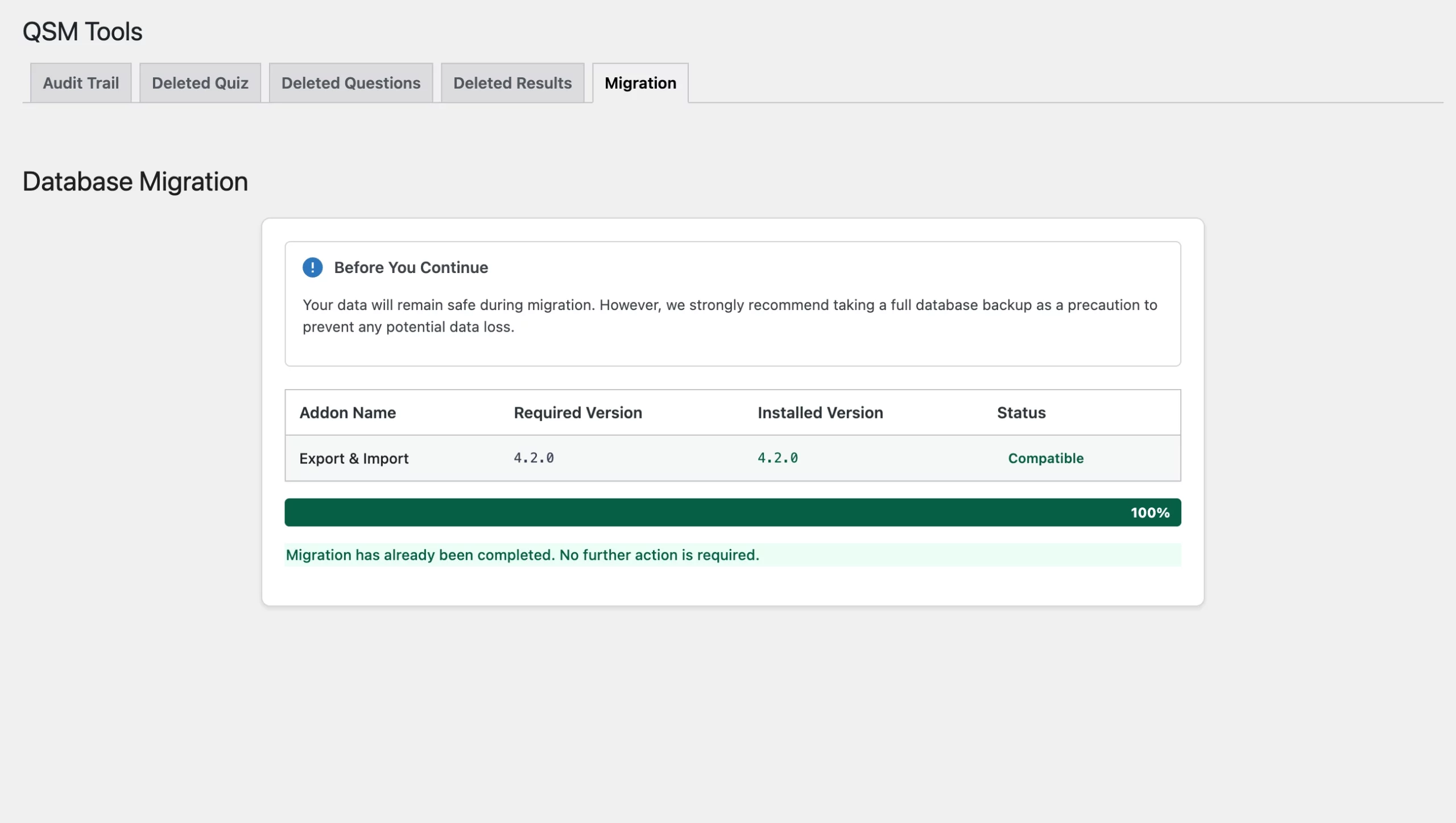Migrate Your Database to QSM 11 Complete database migration