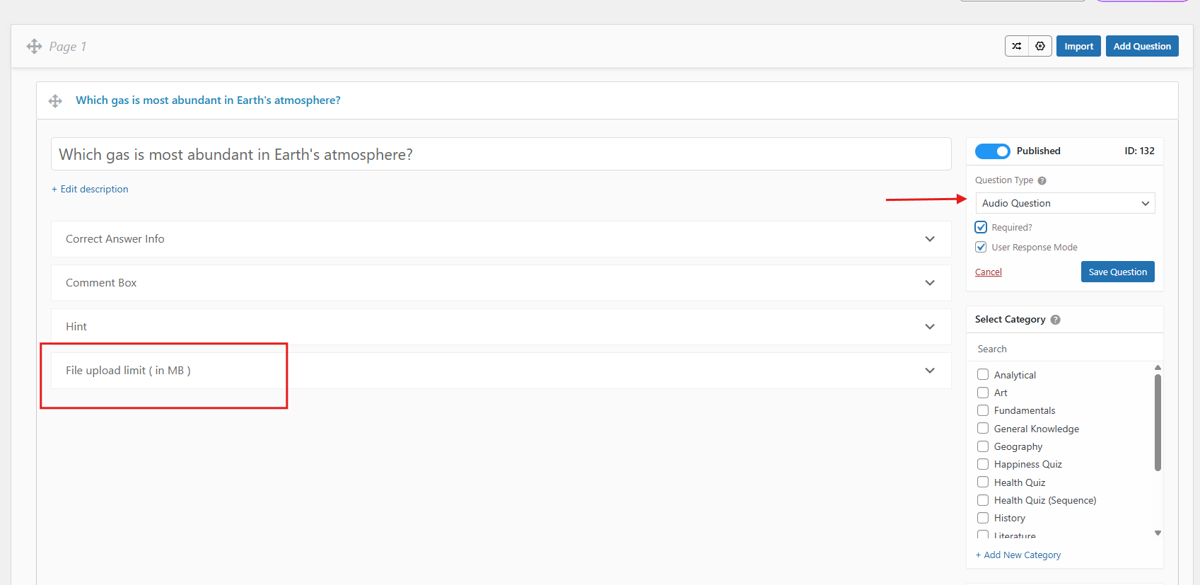 QSM Audio Question Type audio question type