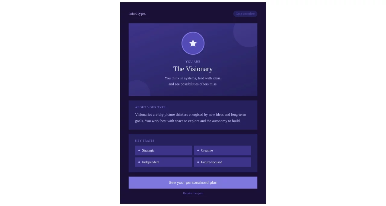 How to Design Quiz Results Pages (With Layout and Examples) Personality Quiz Result Layout