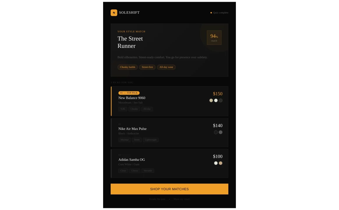 How to Design Quiz Results Pages (With Layout and Examples) Product Recommendation Quiz Result Layout