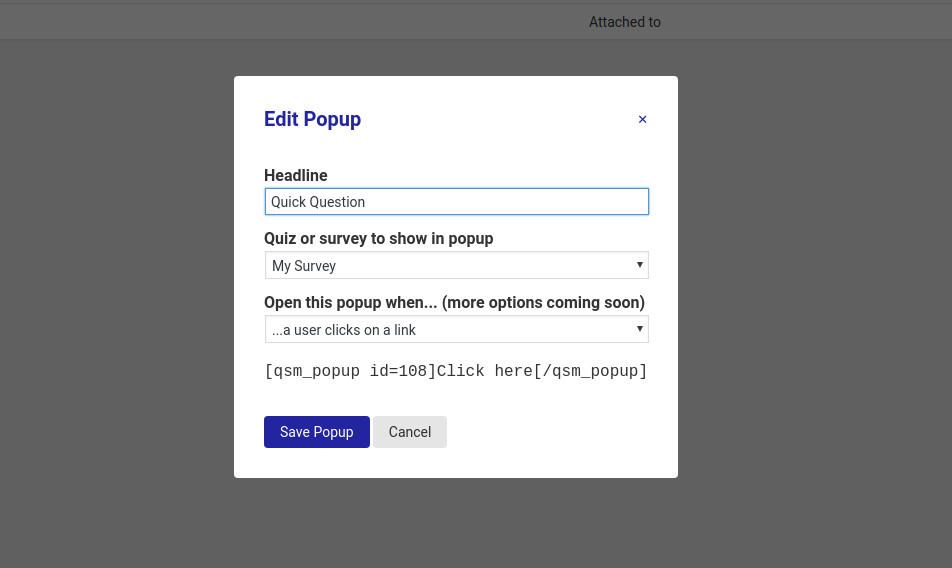 Editing a popup using the Simple Popups Addon
