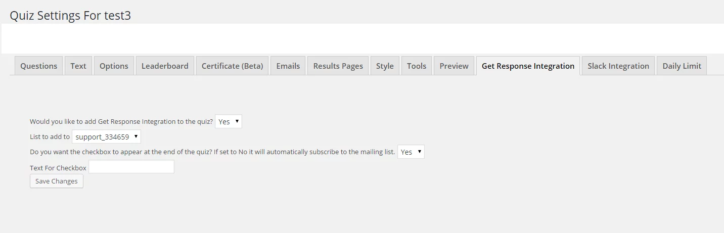 Get Response Documentation grtab