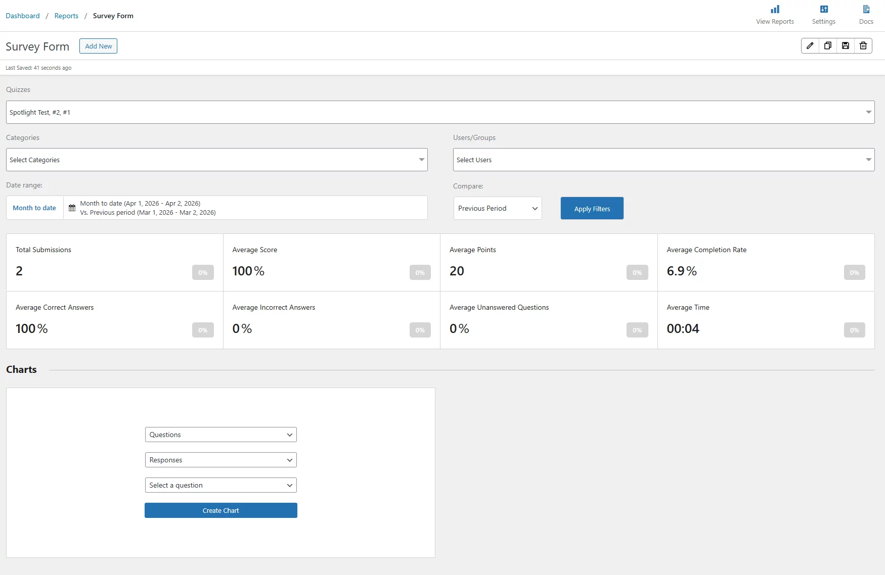 Reporting and Analysis custom reports