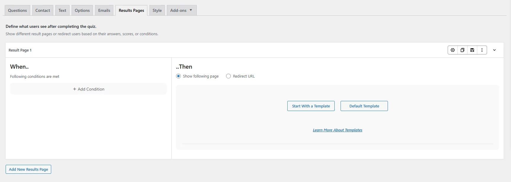 Quick Start Guide Set up Results Tab