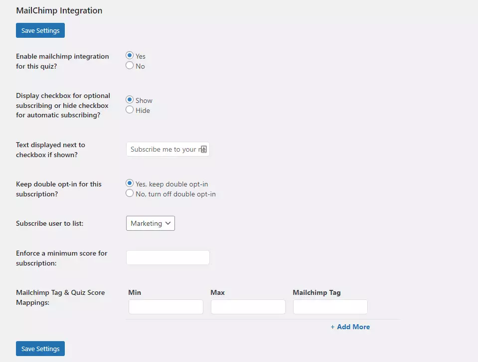 MailChimp Integration Addon - Configuring the MailChimp Addon