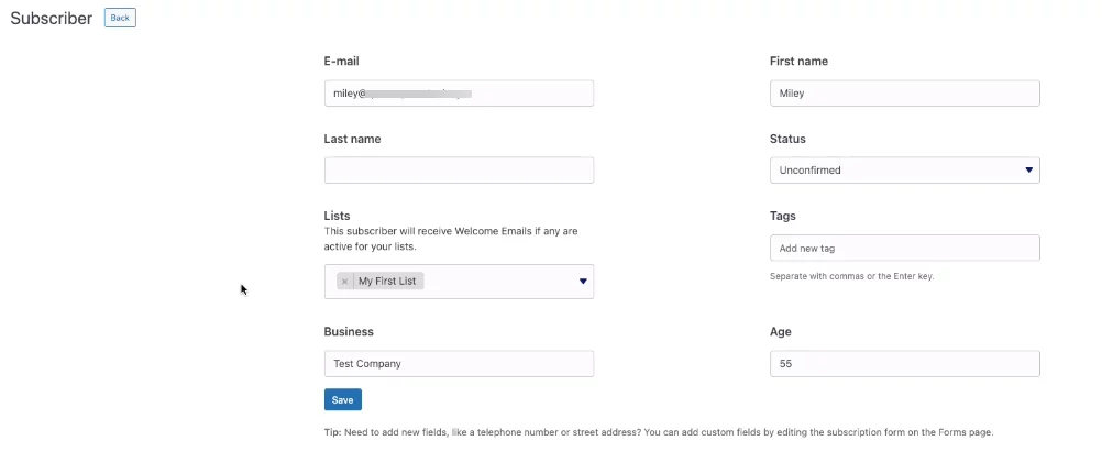 MailChimp Subscriber