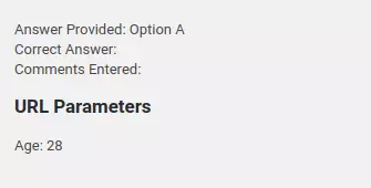 URL Parameters Example of seeing the URL Parameter values in the results
