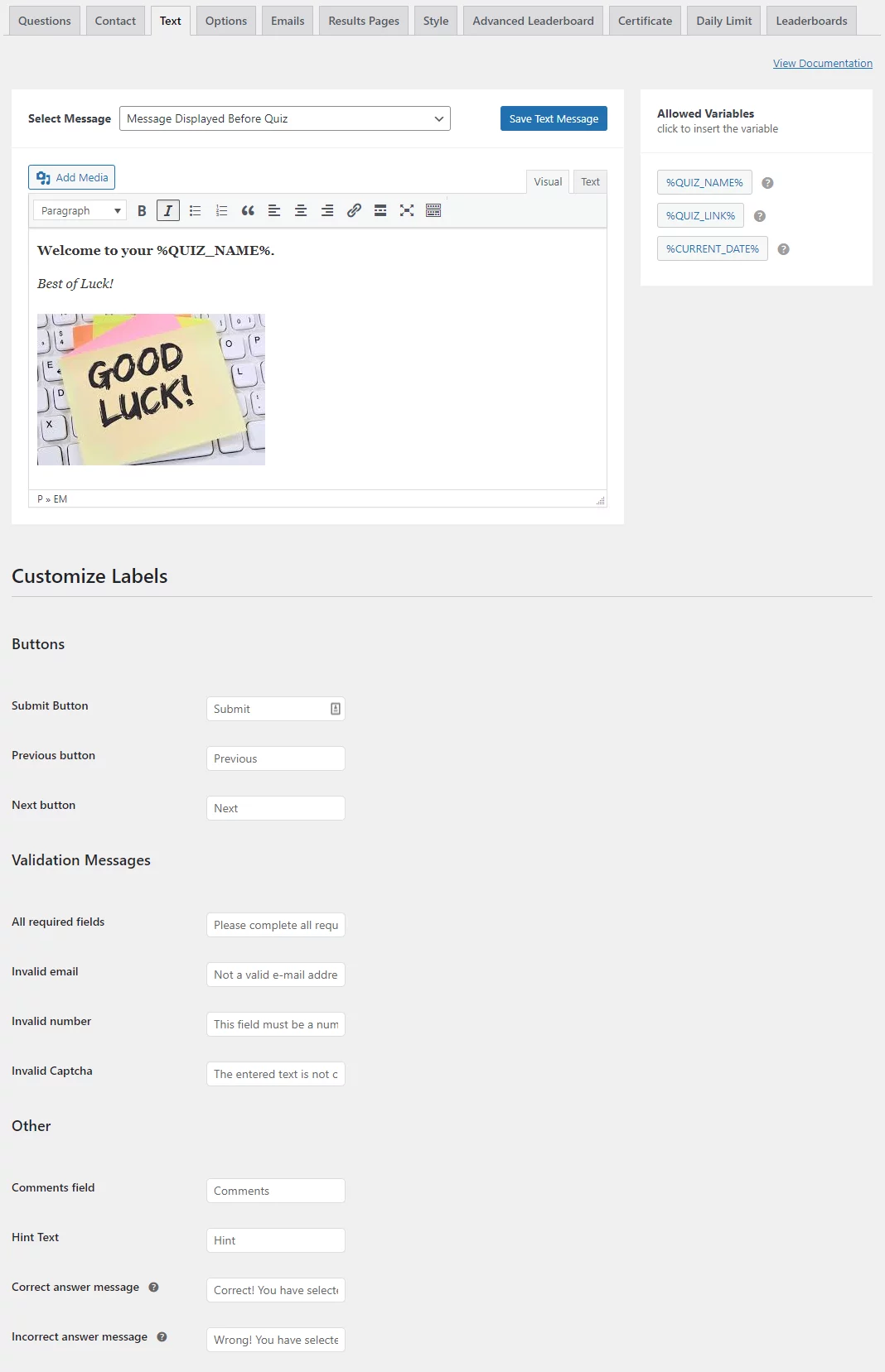 How to create a Timer based Online Exam in WordPress? Timer based Online Exam in WordPress -Display Custom Message to the User