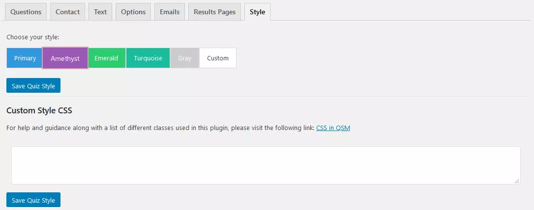 Style Tab Quiz and survey master Styles Tab QSM 7.0