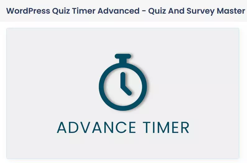 Timer on Individual Quiz Pages - QSM Advanced Timer
