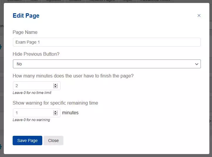 Timer on Individual Quiz Pages - Set up the Advanced Timer on Individual Page