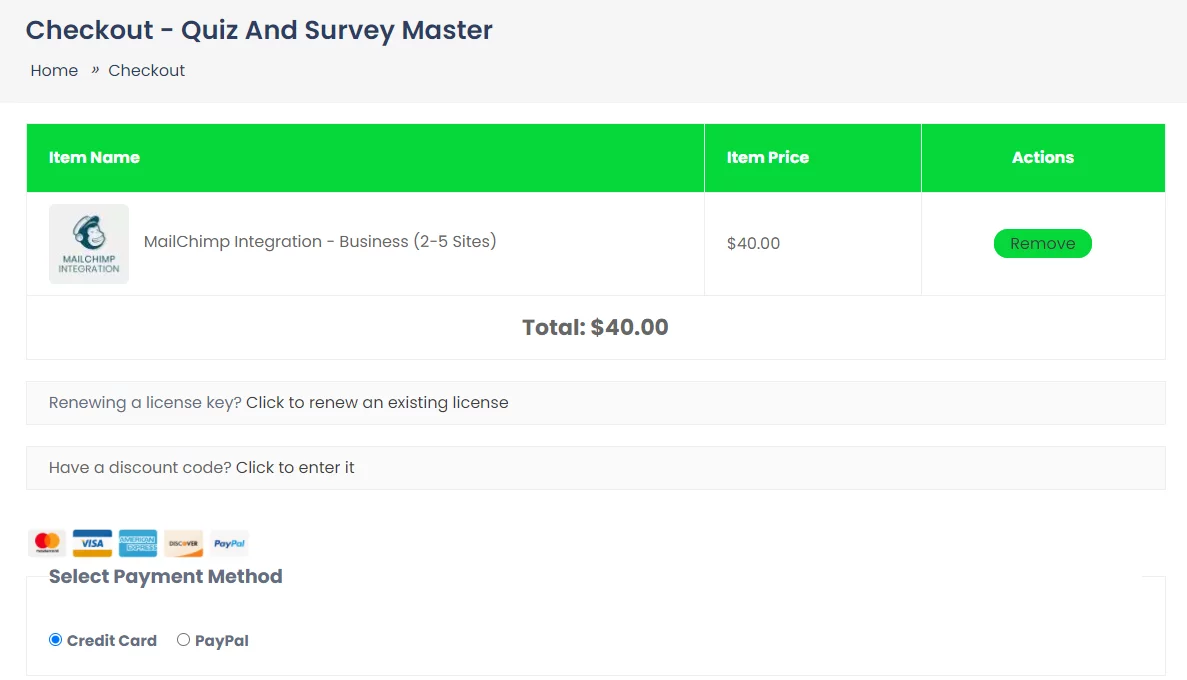 Quiz and Survey Master - MailChimp Integration - Downloading the Addon