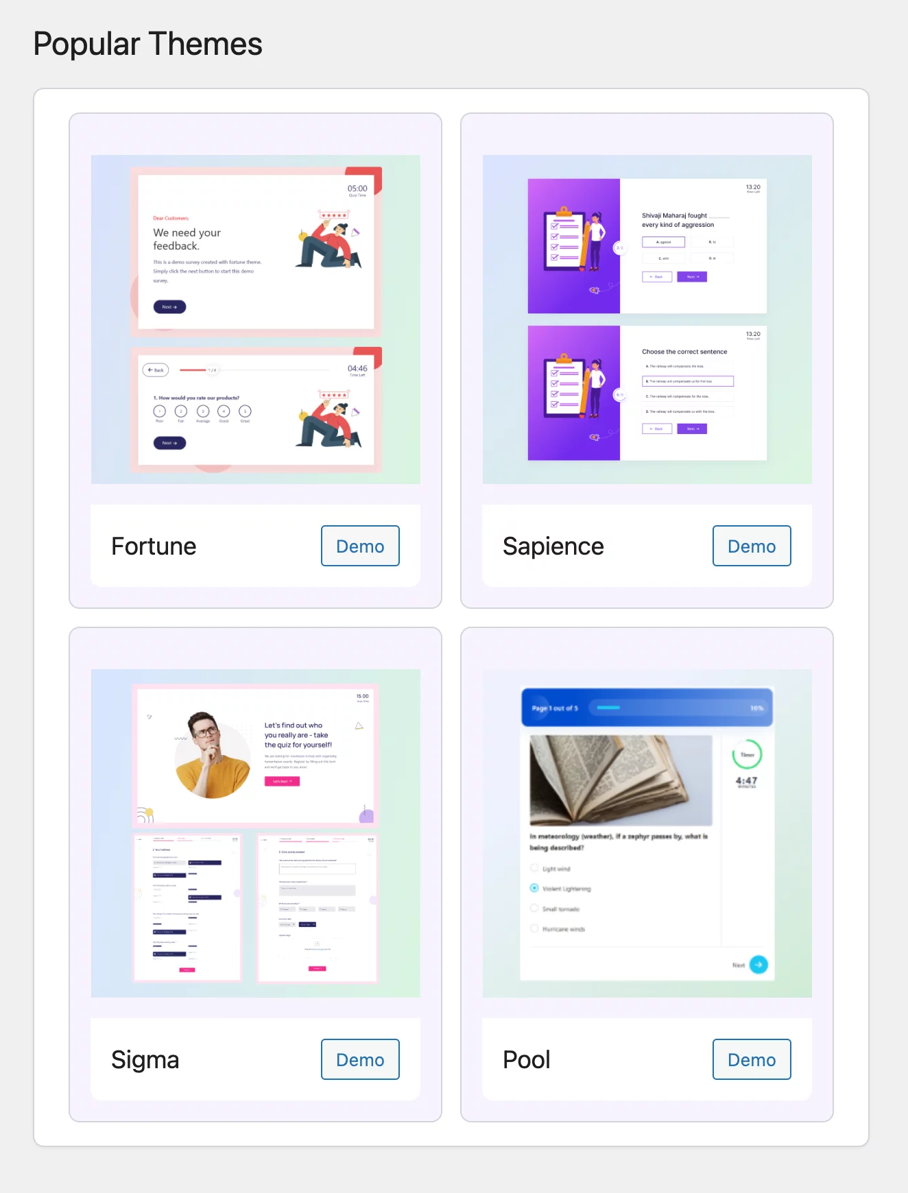 qsm dashboard themes