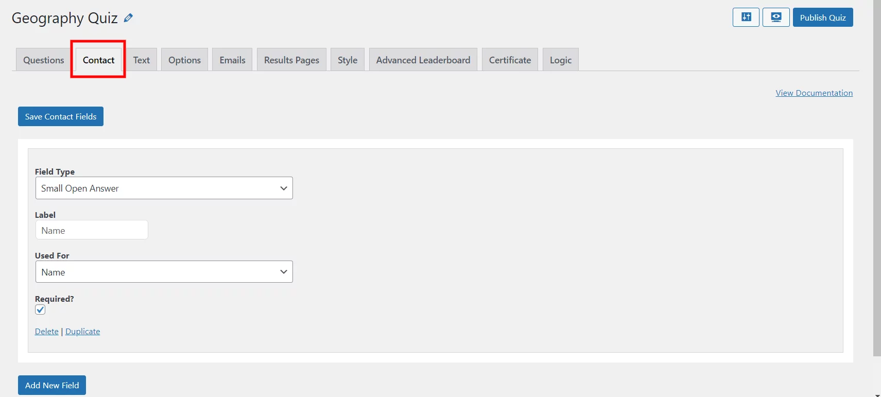 How to Use the WordPress Leaderboard Plugin to Make a Quiz Competition? (9 Steps) WordPress leaderboard plugin - create a contact form