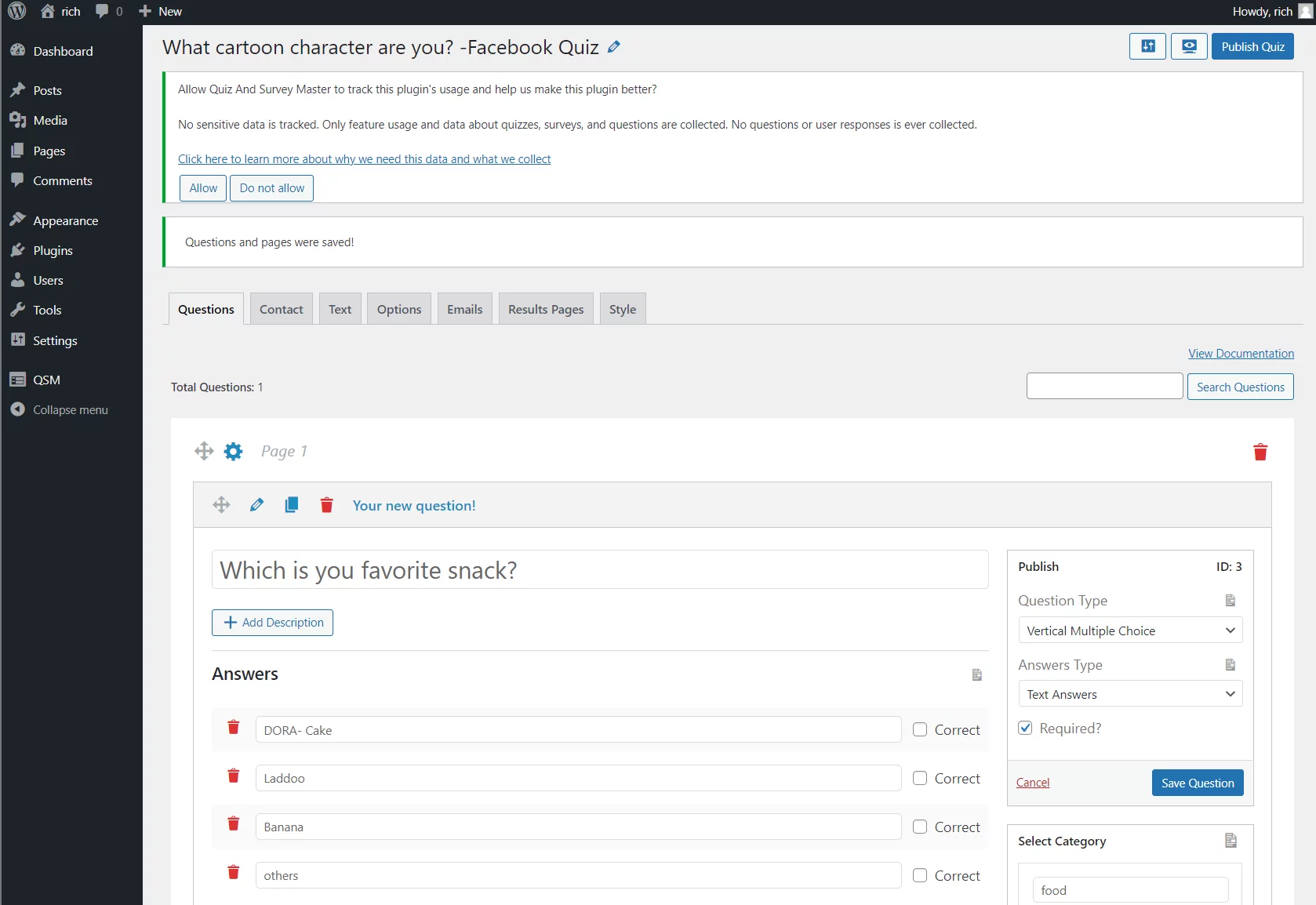 How to Grow Facebook Groups with a Quiz -Configuring questions